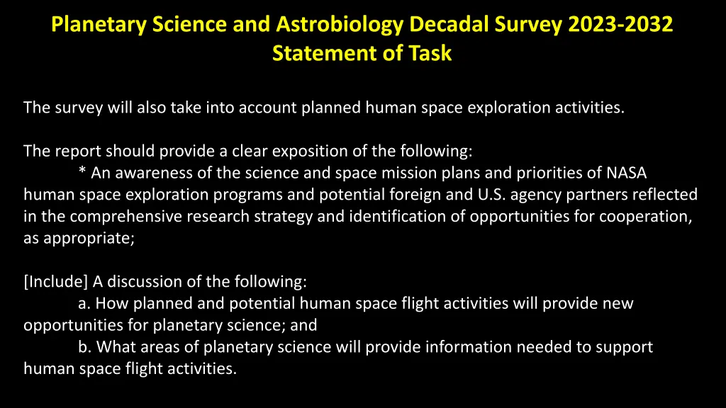 planetary science and astrobiology decadal survey