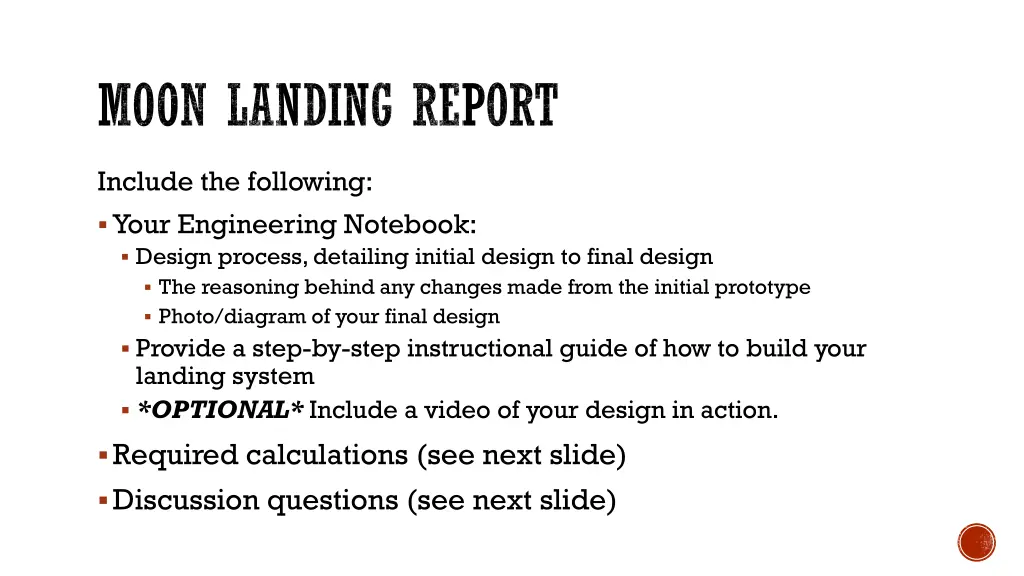 moon landing report