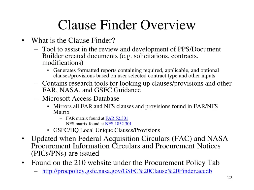 clause finder overview what is the clause finder