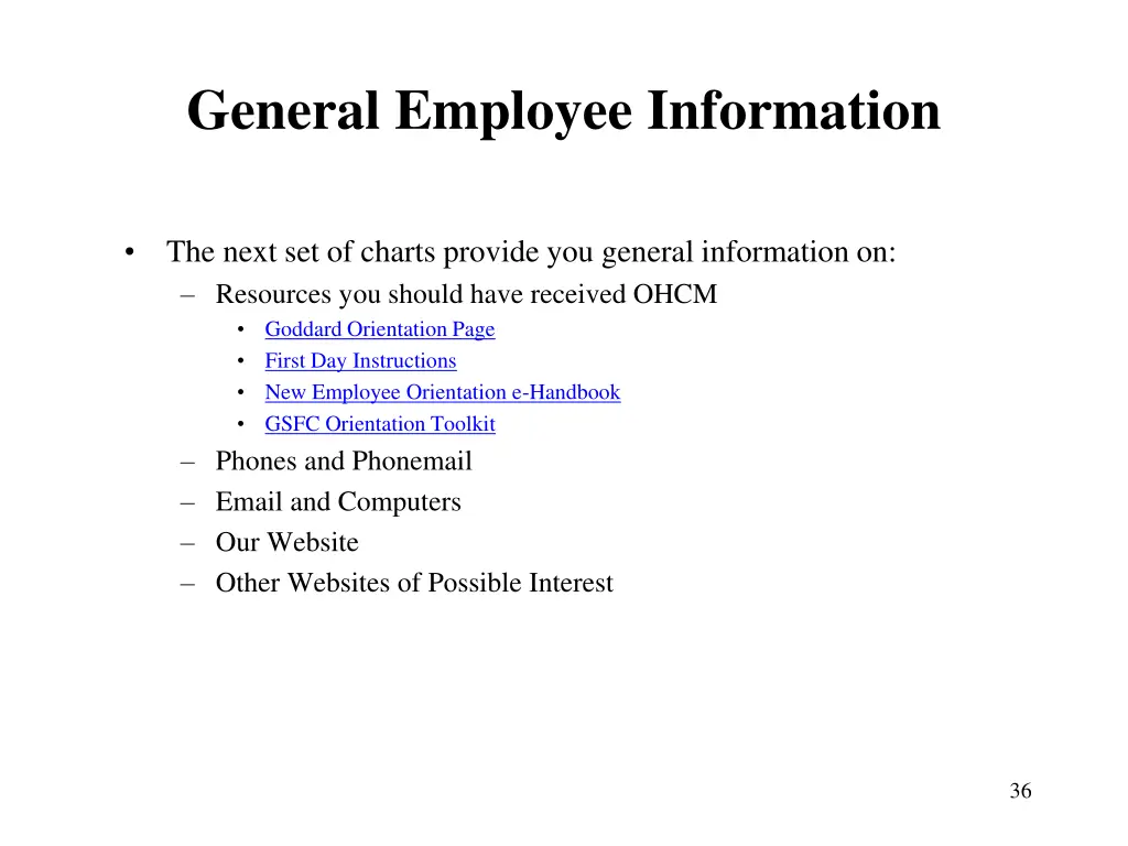 general employee information