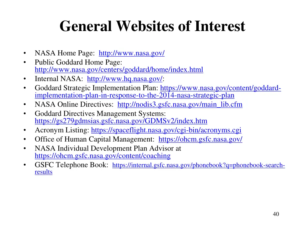 general websites of interest