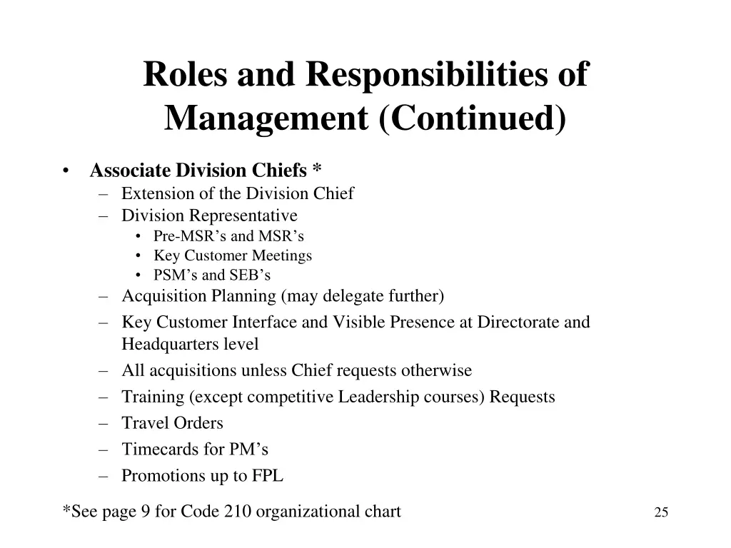 roles and responsibilities of management continued 1