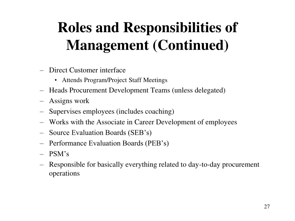 roles and responsibilities of management continued 3