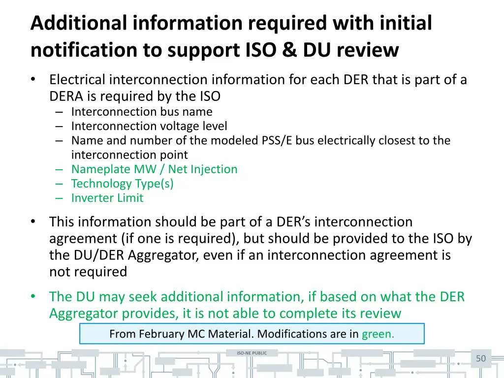 additional information required with initial