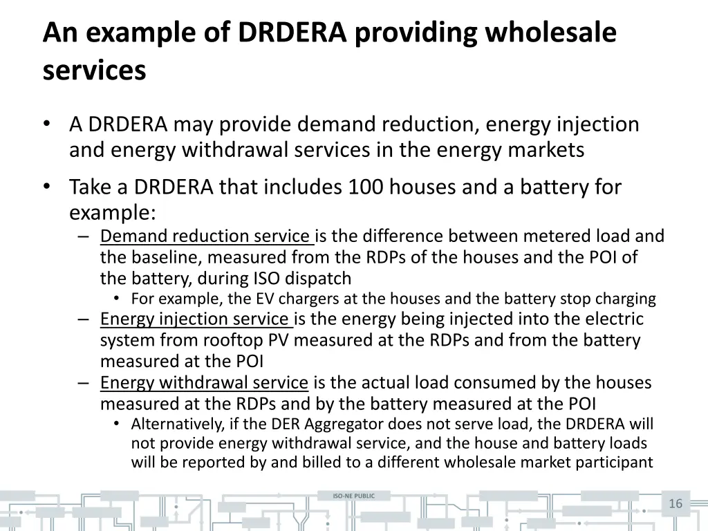 an example of drdera providing wholesale services