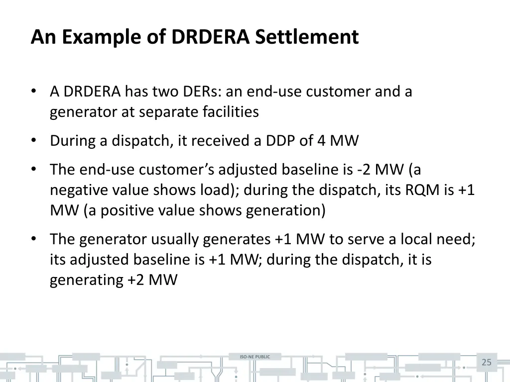 an example of drdera settlement