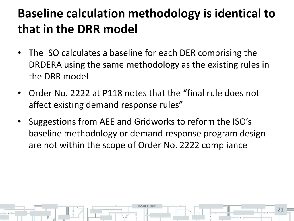 baseline calculation methodology is identical