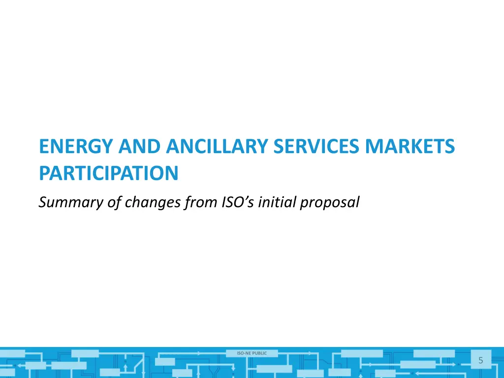 energy and ancillary services markets