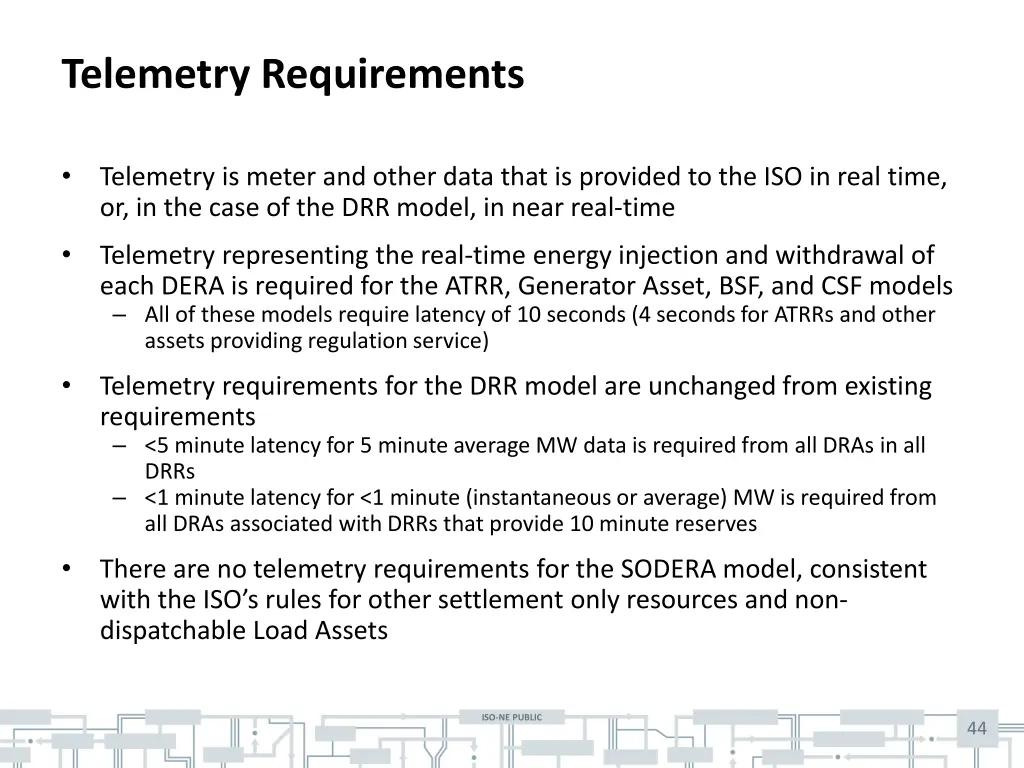 telemetry requirements