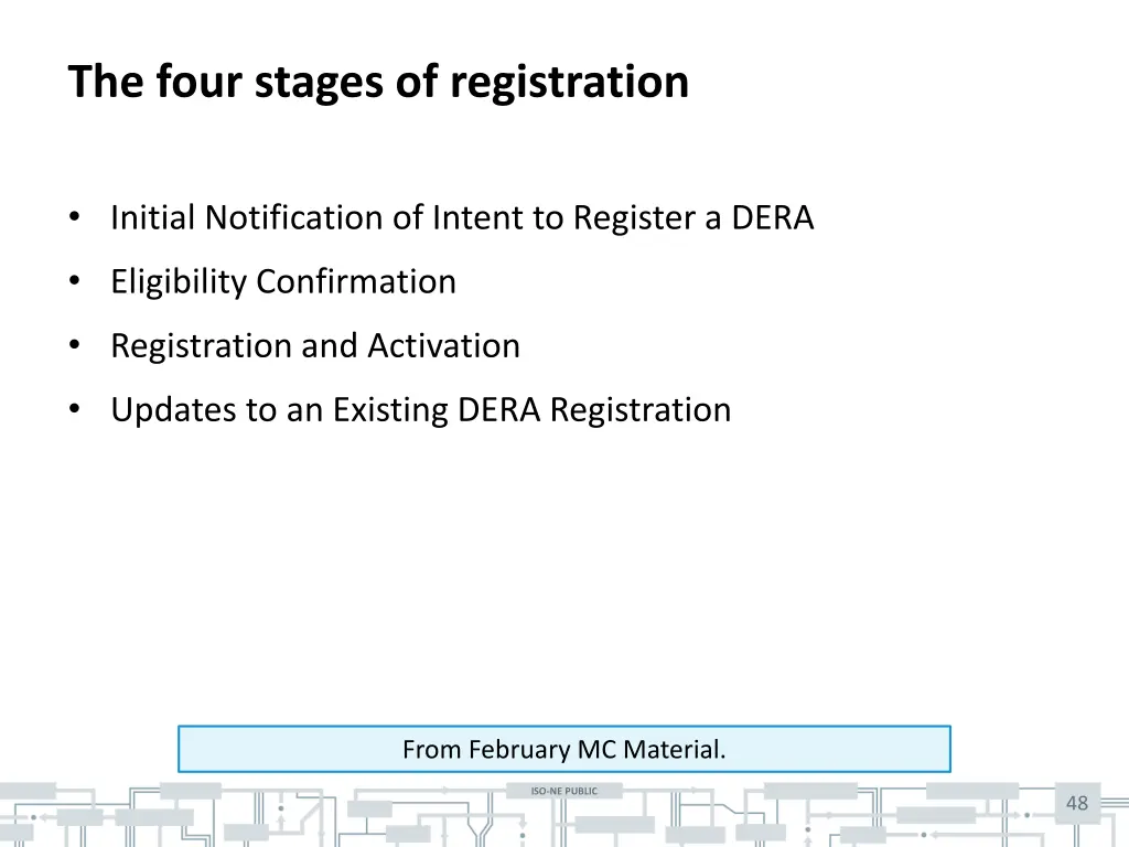 the four stages of registration