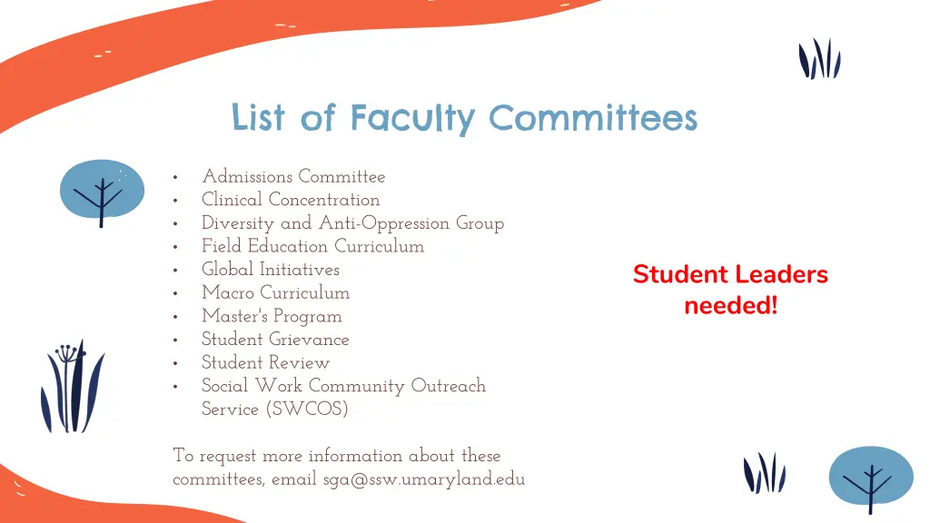 list of faculty committees