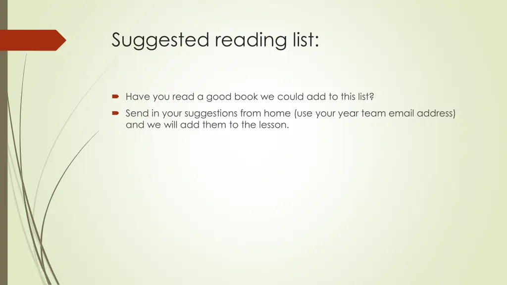 suggested reading list 1