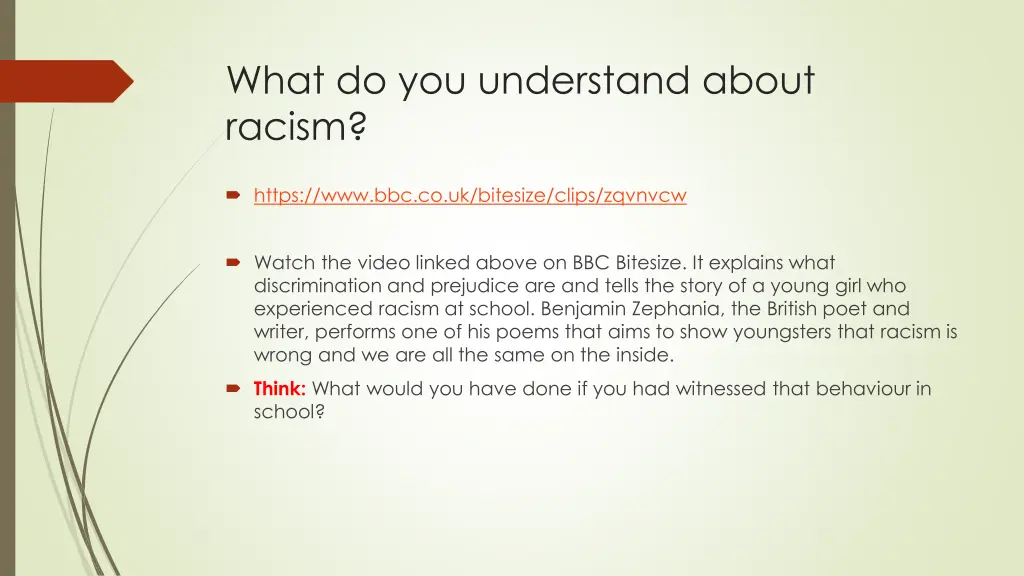 what do you understand about racism