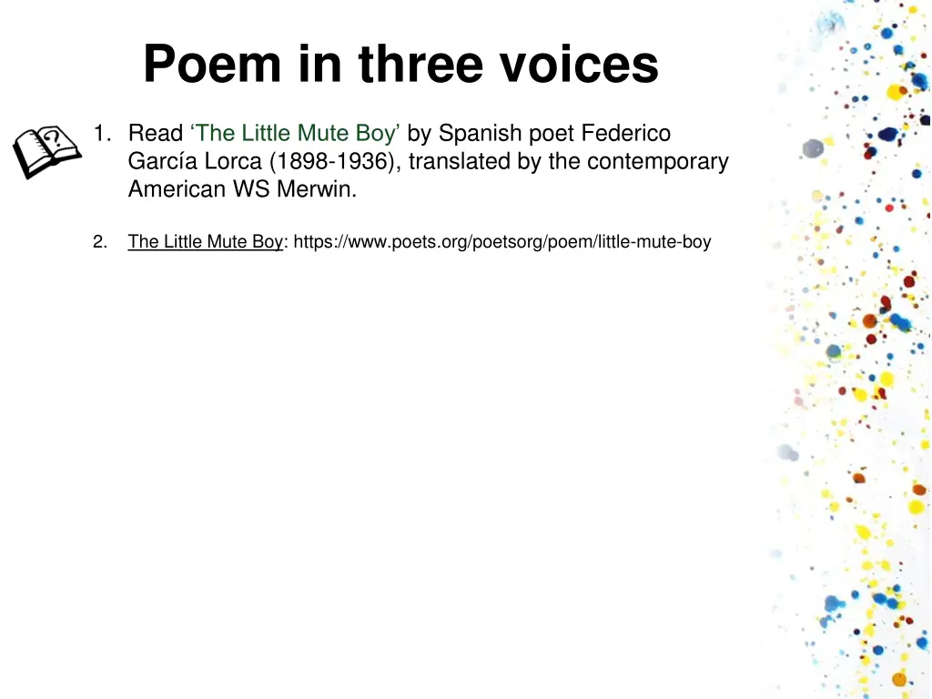 poem in three voices