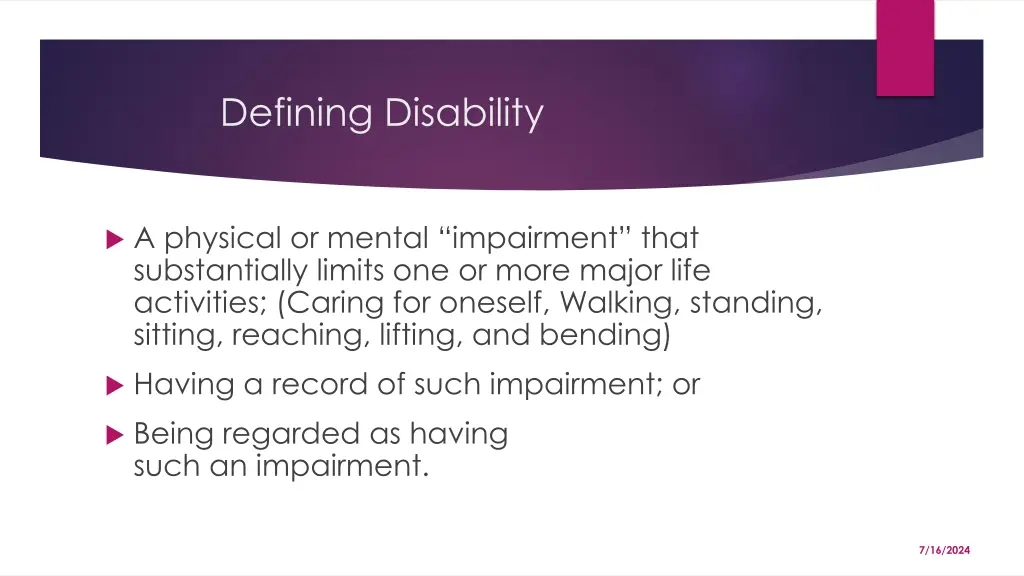 defining disability