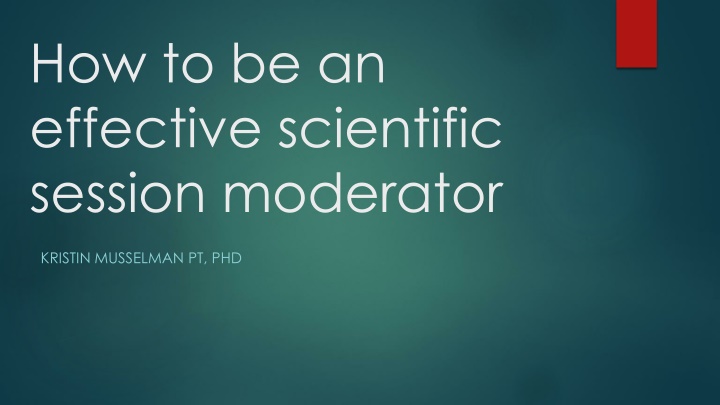 how to be an effective scientific session