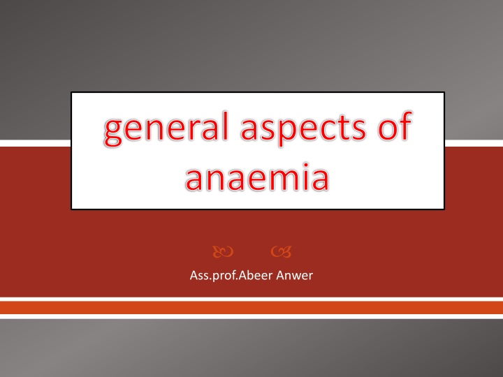 general aspects of anaemia