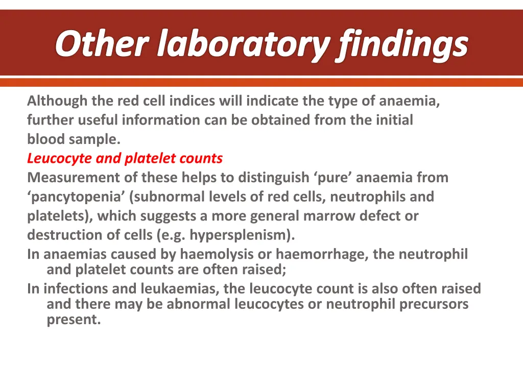 other laboratory findings