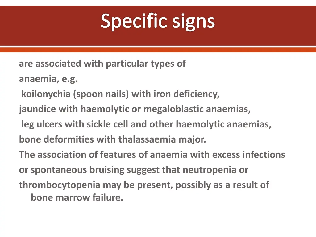 specific signs