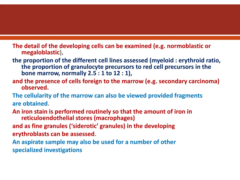 the detail of the developing cells