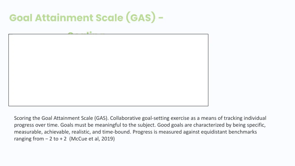 goal attainment scale gas scaling