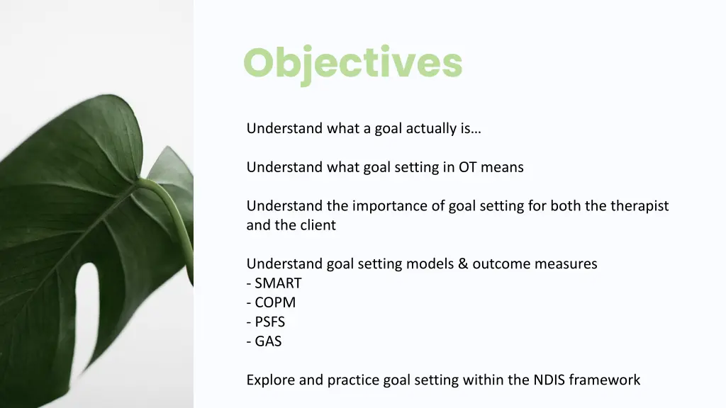 objectives