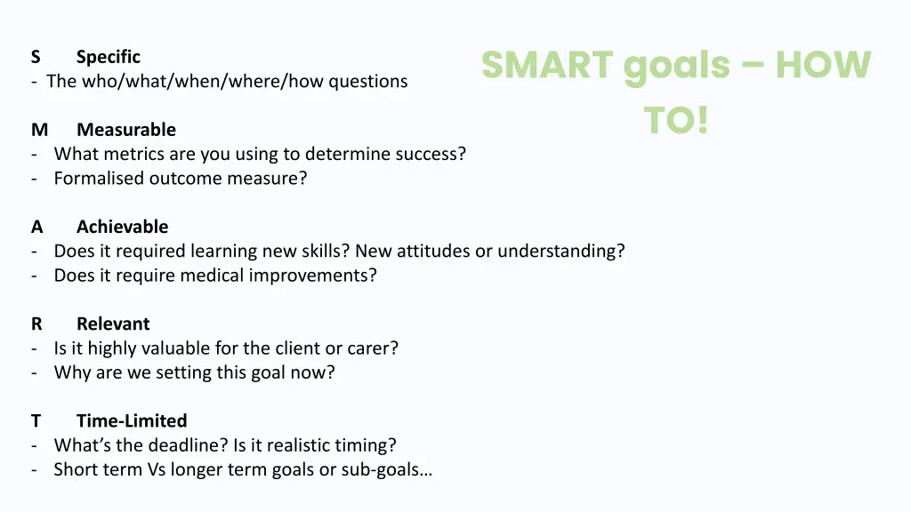 smart goals how to