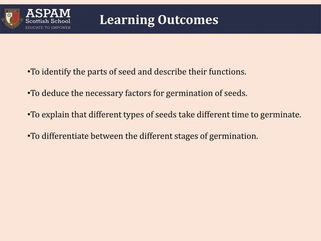 learning outcomes