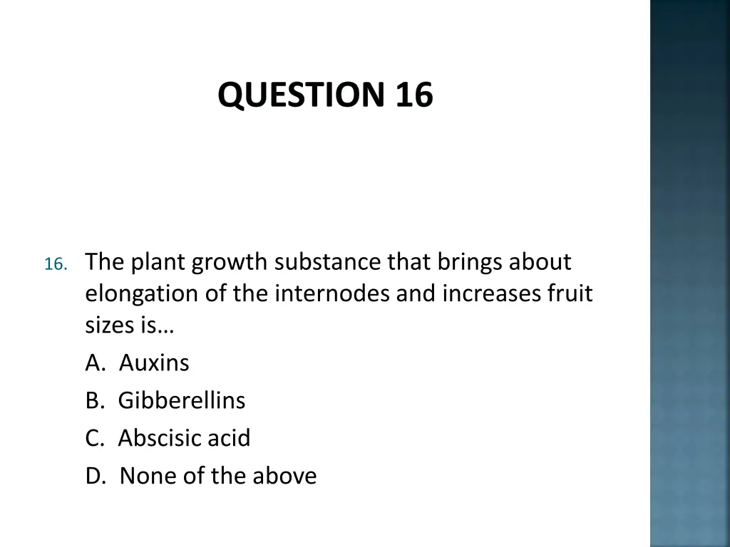 question 16