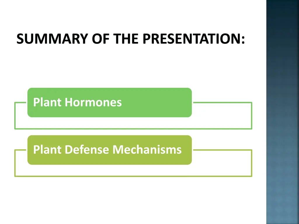 summary of the presentation