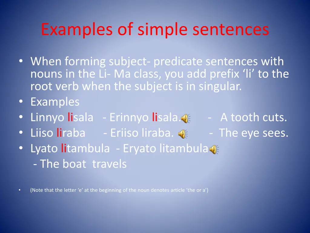 examples of simple sentences