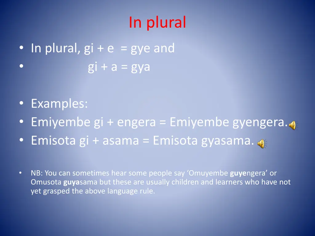 in plural