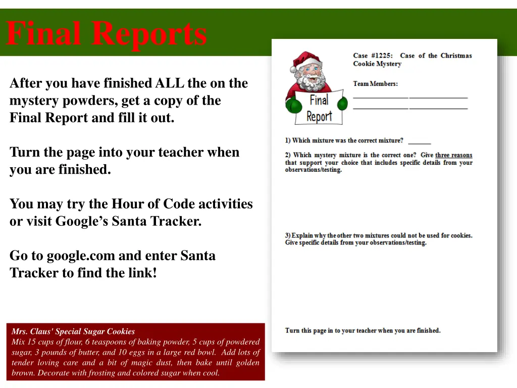 final reports