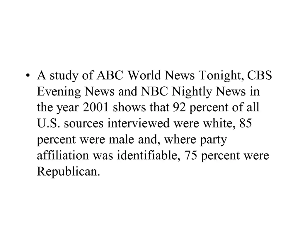 a study of abc world news tonight cbs evening