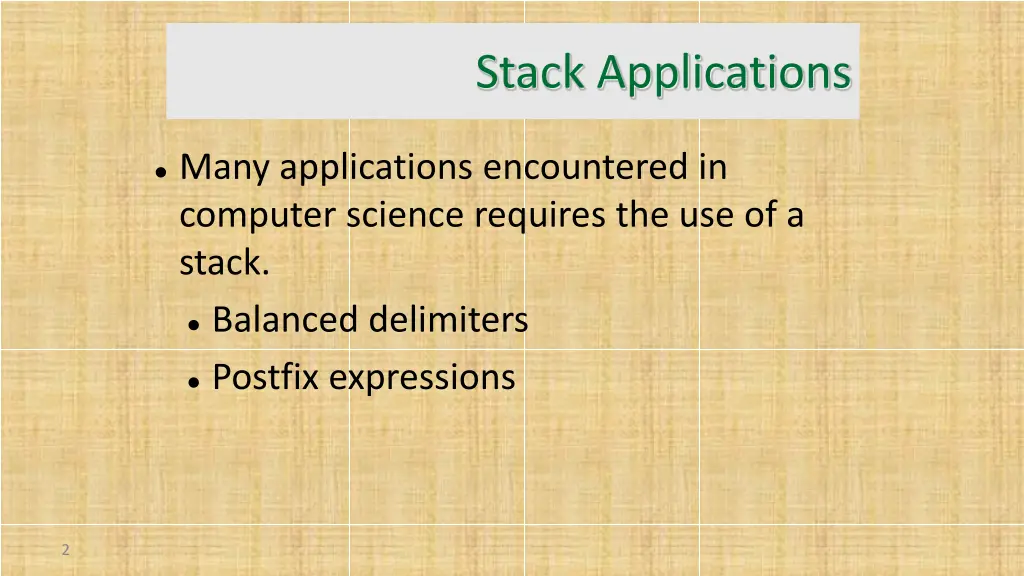 stack applications