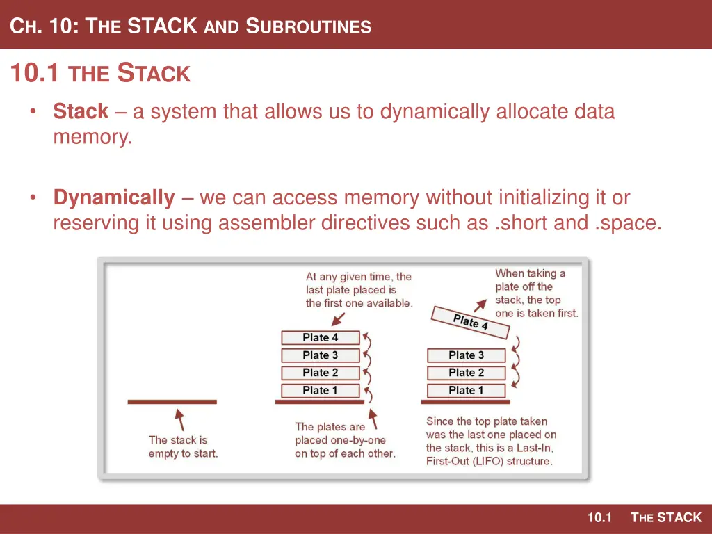 c h 10 t he stack and s ubroutines 1