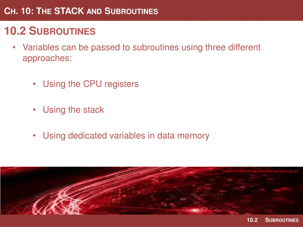 c h 10 t he stack and s ubroutines 17