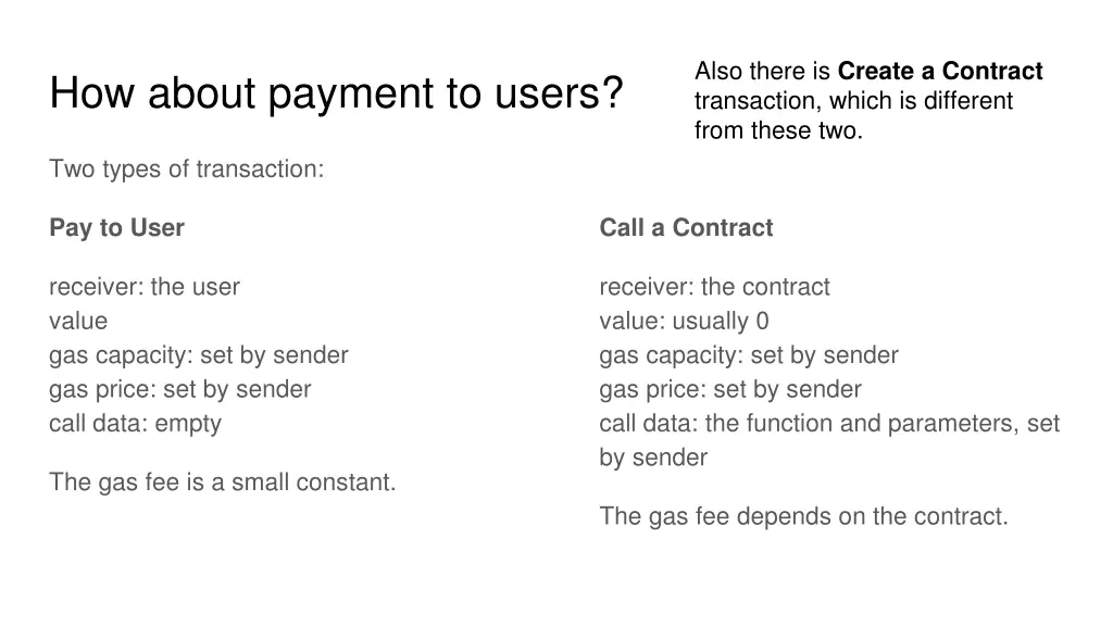 also there is create a contract transaction which