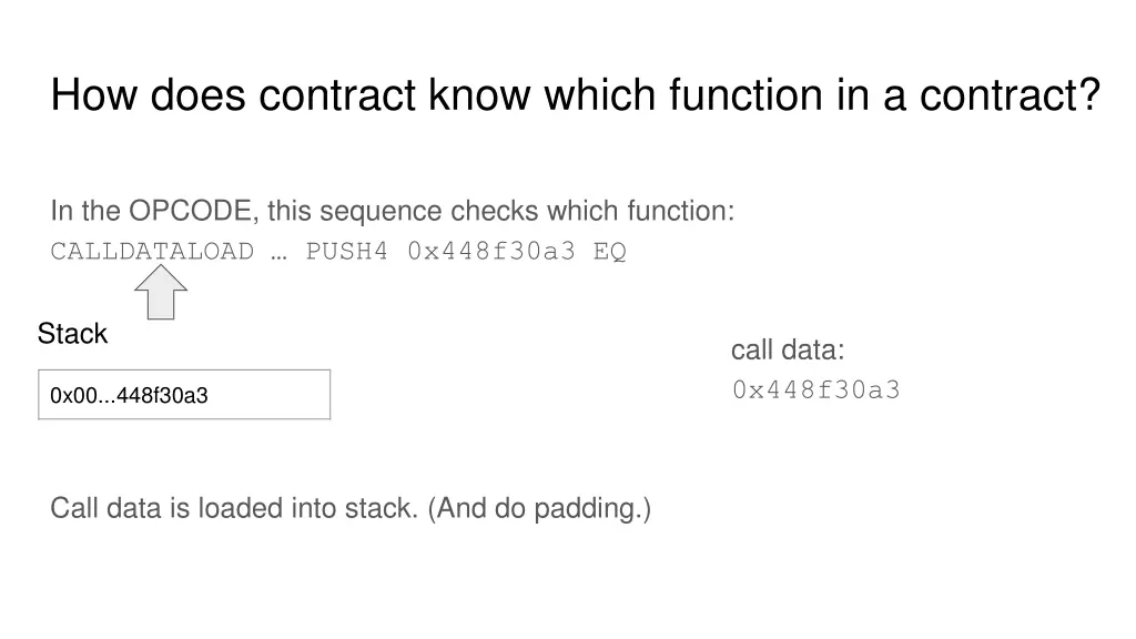 how does contract know which function 1