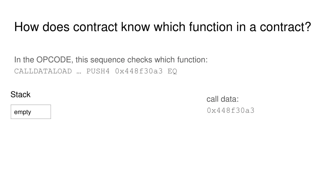 how does contract know which function