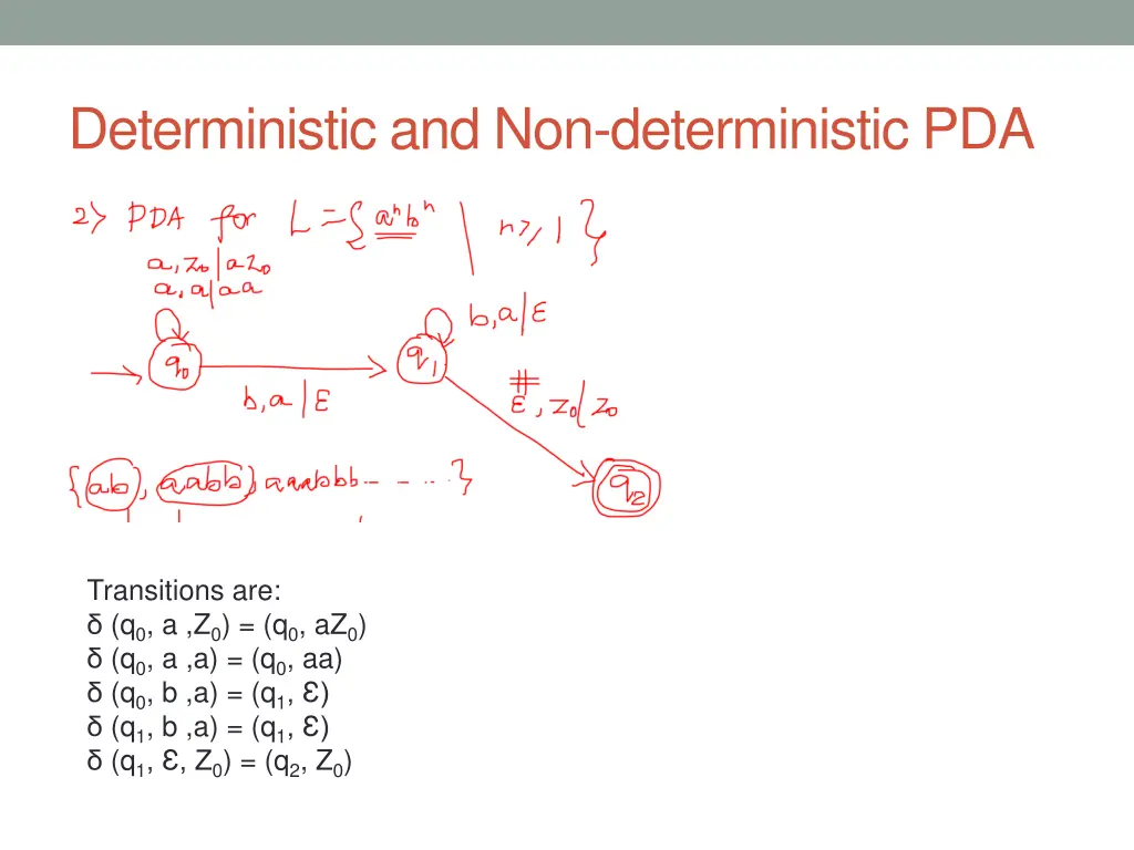 deterministic and non deterministic pda 2