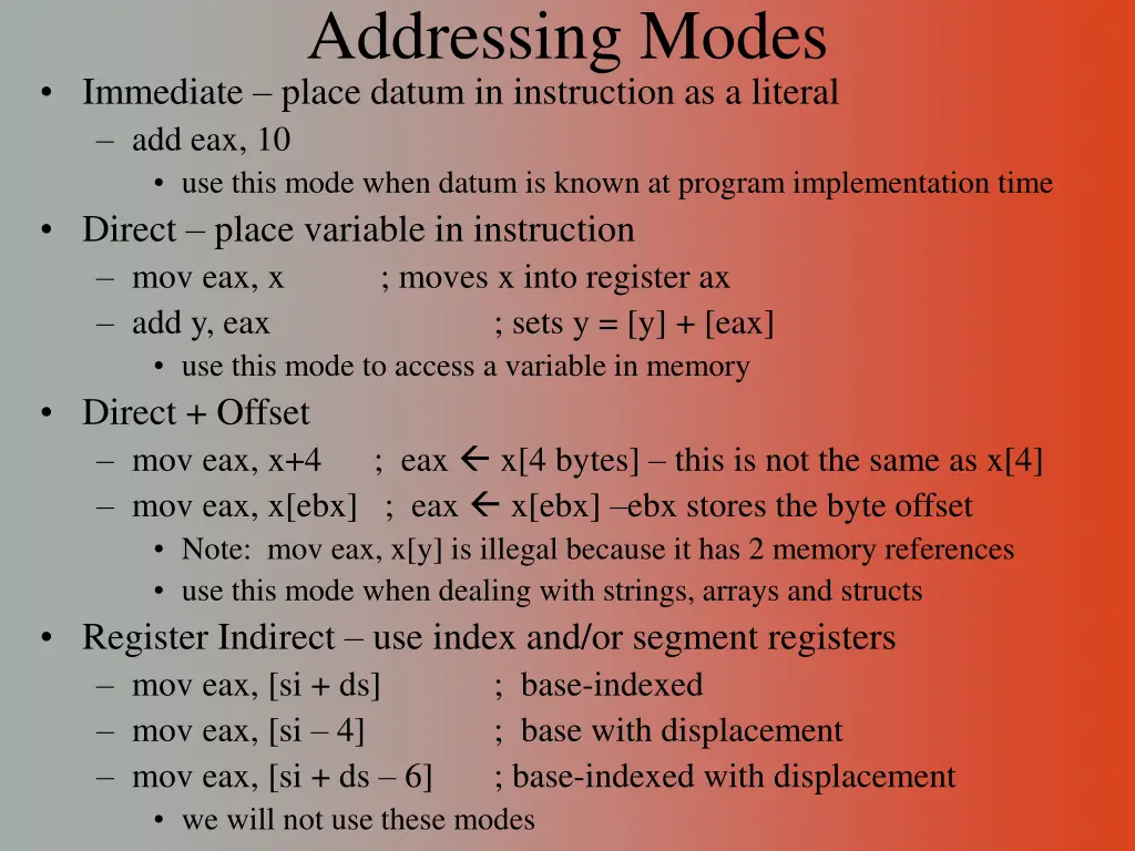 addressing modes