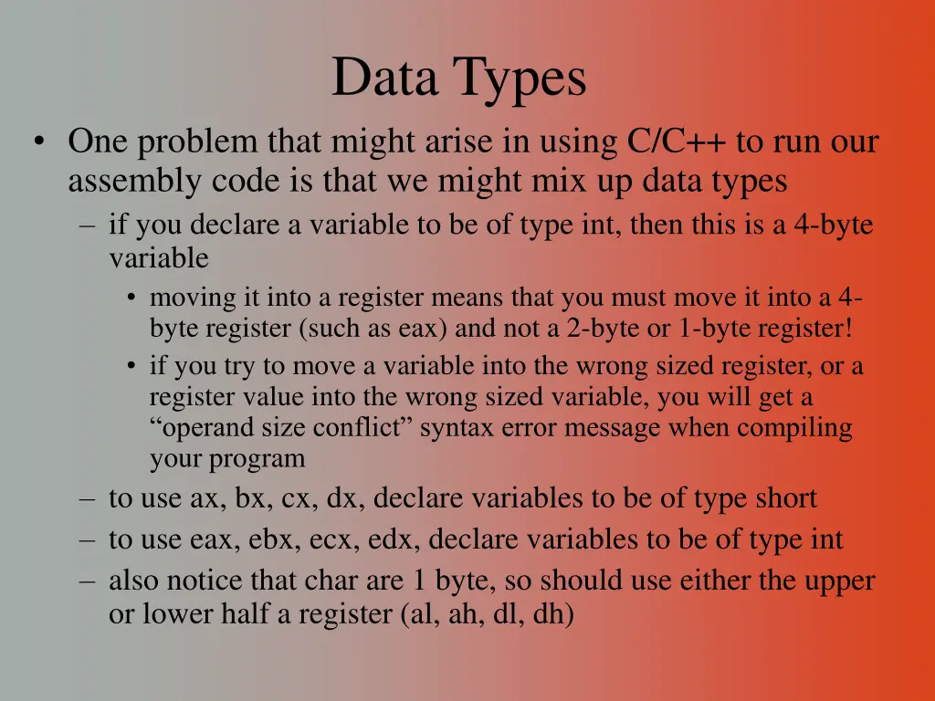 data types