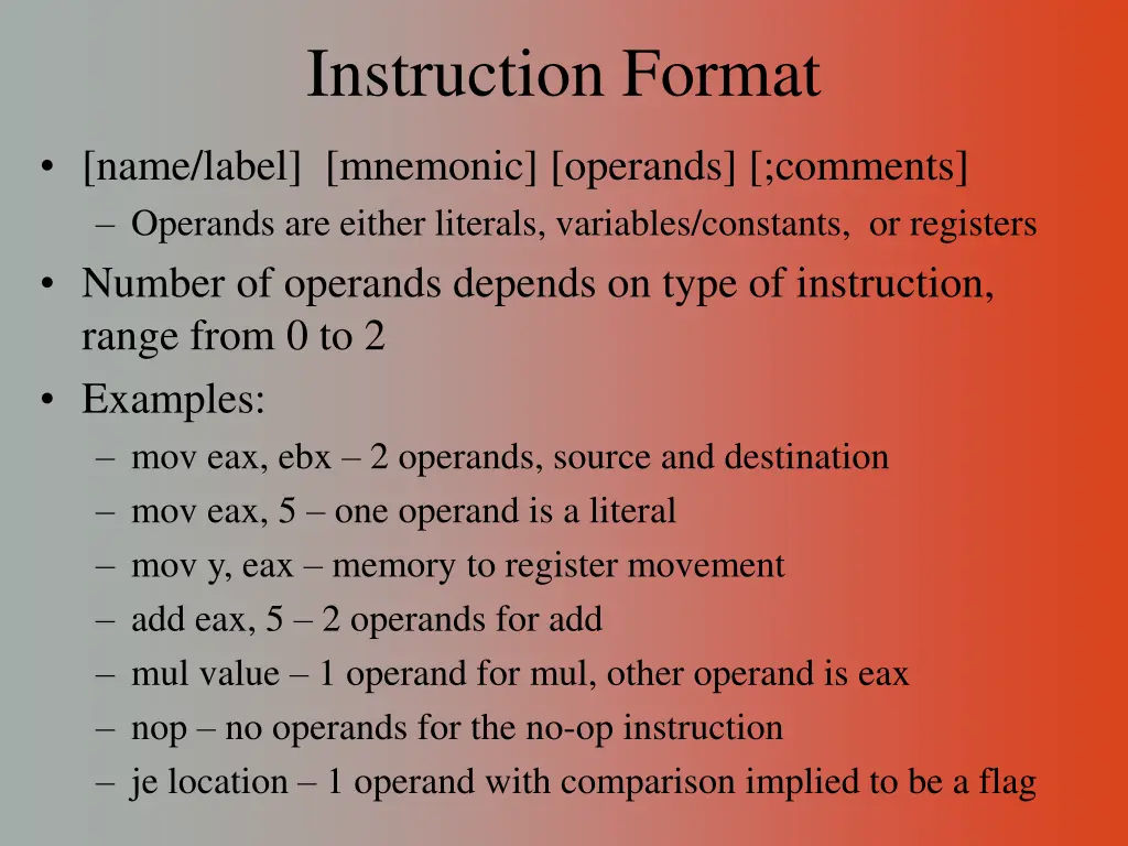 instruction format