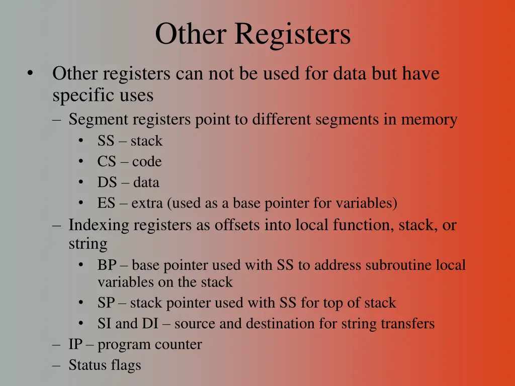 other registers