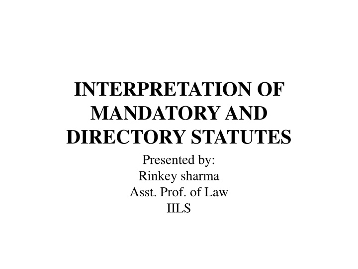 interpretation of mandatory and directory