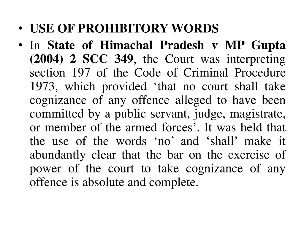 use of prohibitorywords in state of himachal