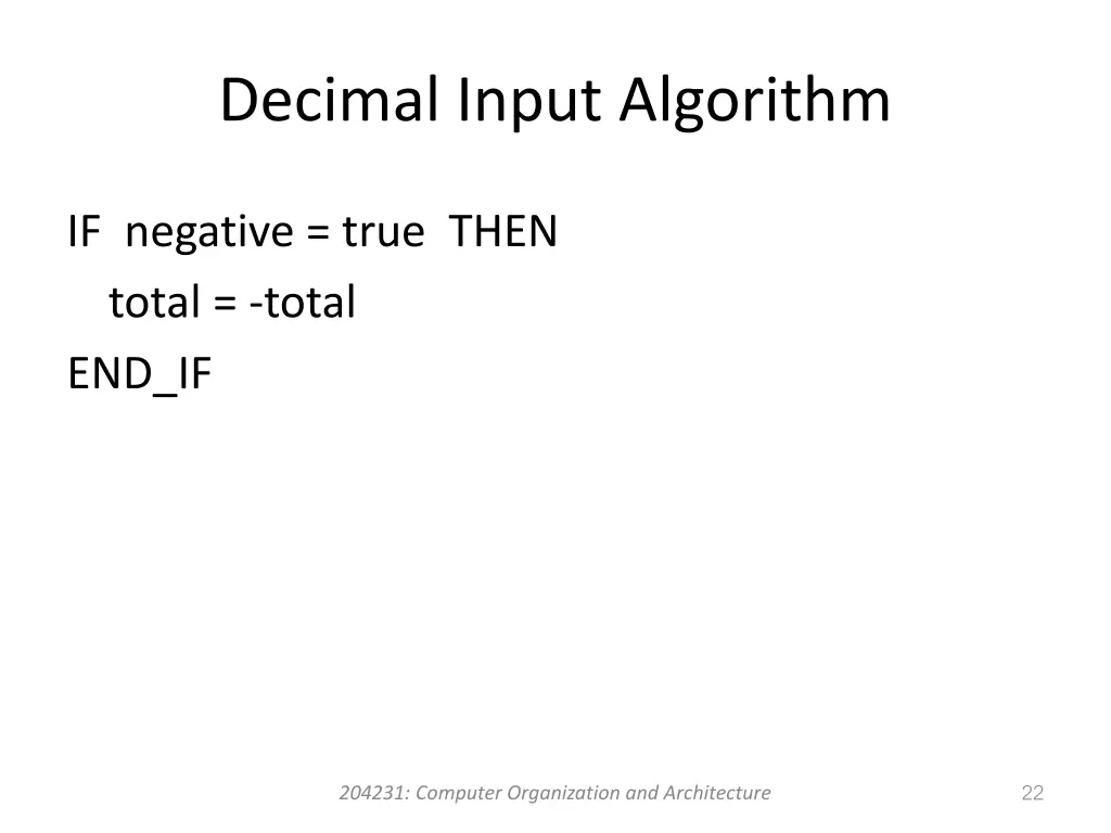 decimal input algorithm 2