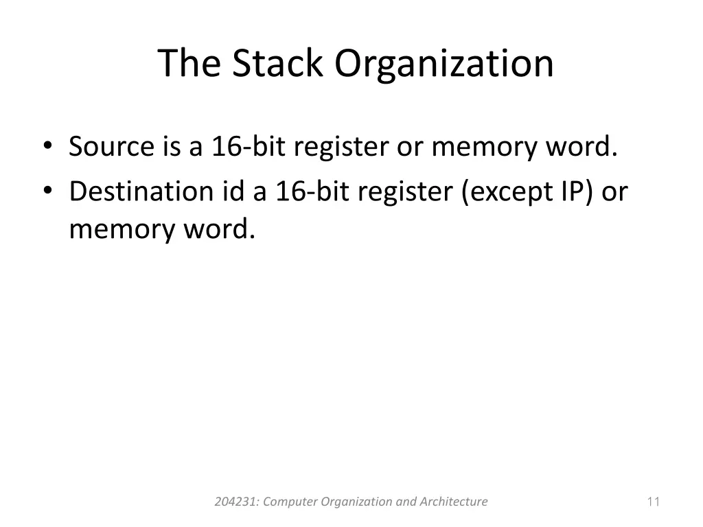 the stack organization 1