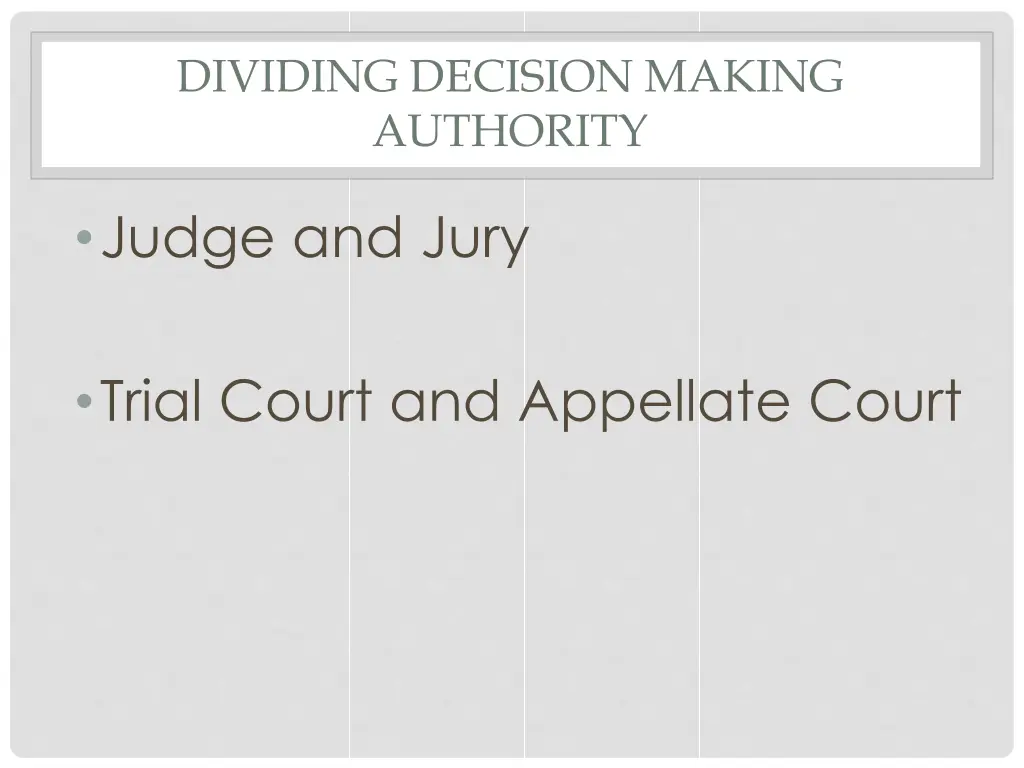 dividing decision making authority